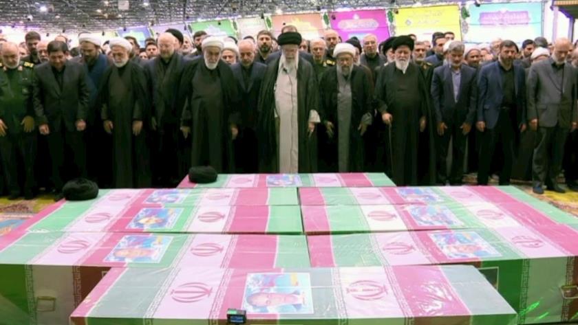 Iranpress: Leader Leads Prayer For Body Of Late Pres. Raisi, Companions