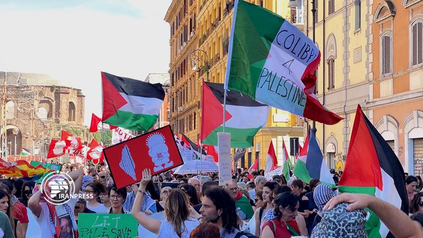 Iranpress: Italians hold anti-government demonstrations in support of Gaza 