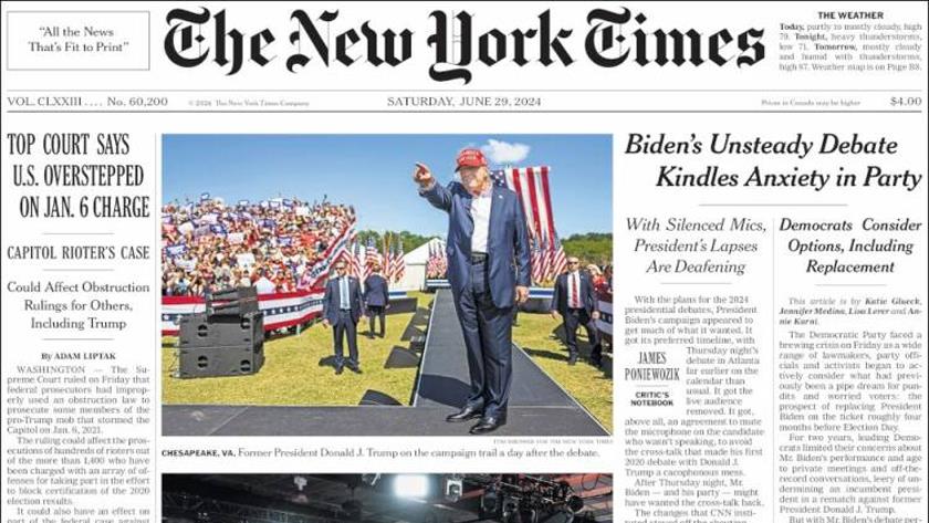 Iranpress: World Newspapers: Biden Unsteady debate Kindle Anxiety in Party