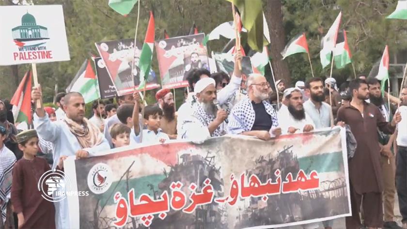 Iranpress: Save Gaza Campaigners Stage Protest in Islamabad