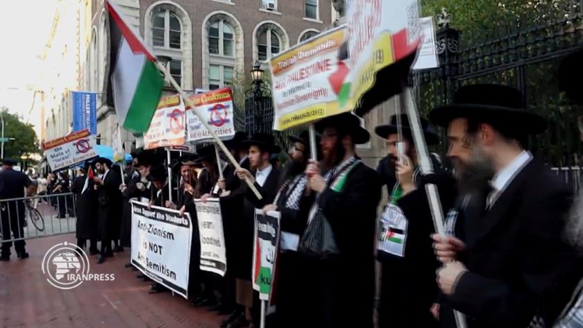 Iranpress: Anti-Zionist Rabbis Gather in Front of Columbia University