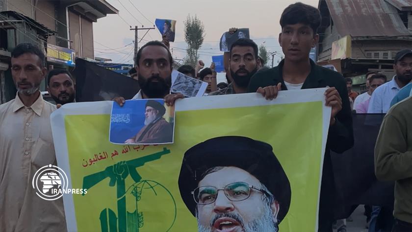 Iranpress: Kashmiri People Gather to Condemn Nasrallah