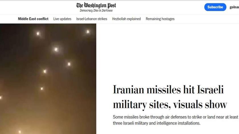 Iranpress: Iranian Missiles Hit Israeli Military Sites: Washington Post