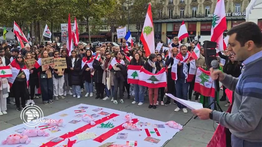 Iranpress: Paris; People Support Lebanon against Israeli Regime