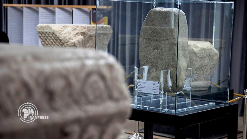 Iranpress: Ancient 3,000-Year-Old Stone Tablet on Display in Taq-e Bostan, Kermanshah