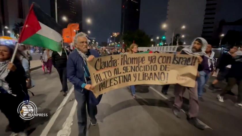 Iranpress: Mexicans Hold Rally in Support of Palestien, Lebanon