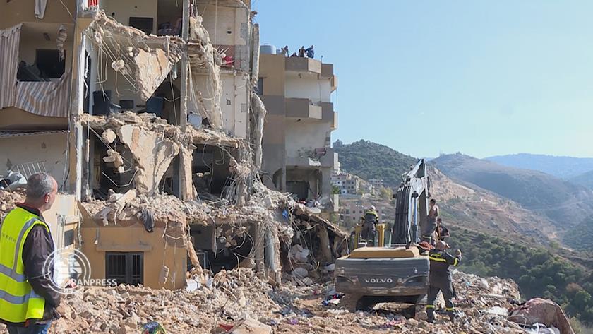 Iranpress: Footage Shows Destroyed Buildings in Barja South of Lebanon