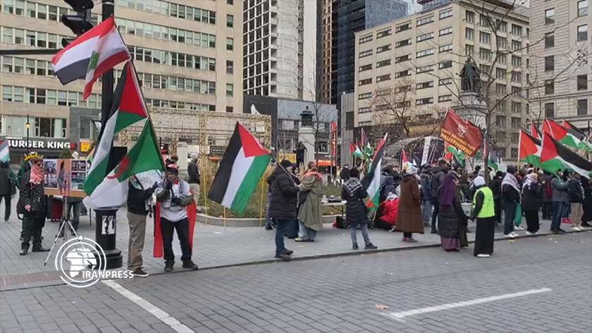 Iranpress: Supporters of Palestine, Lebanon March in Montreal, Canada