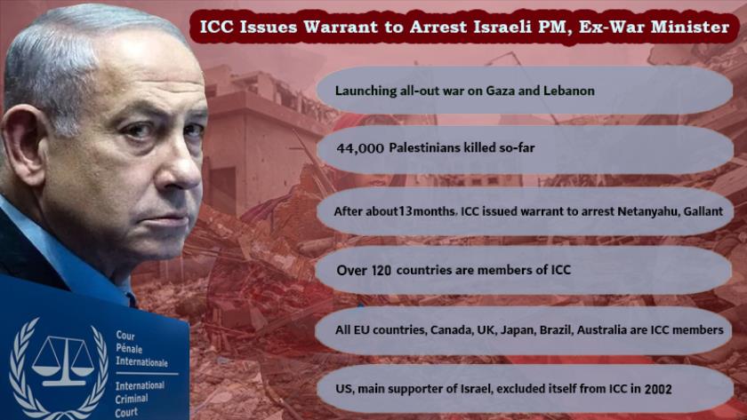 Iranpress: INFO: ICC Issues Arrest Warrant for Inhumane Acts of Netanyahu, Gallant