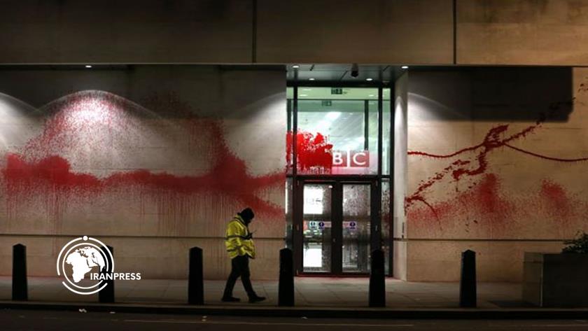 Iranpress: Palestine Action Activists Spray Red Paint on BBC HQ