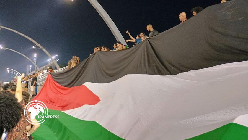 Iranpress: Palestine Flag Waves in Sao Paulo as Activists Rally for Global Support