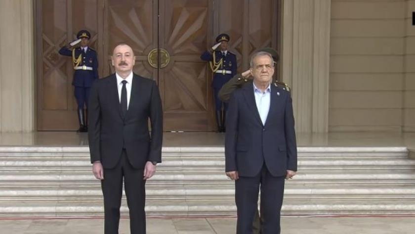 Iranpress: Aliyev Holds Official Welcome for President Pezeshkian in Baku