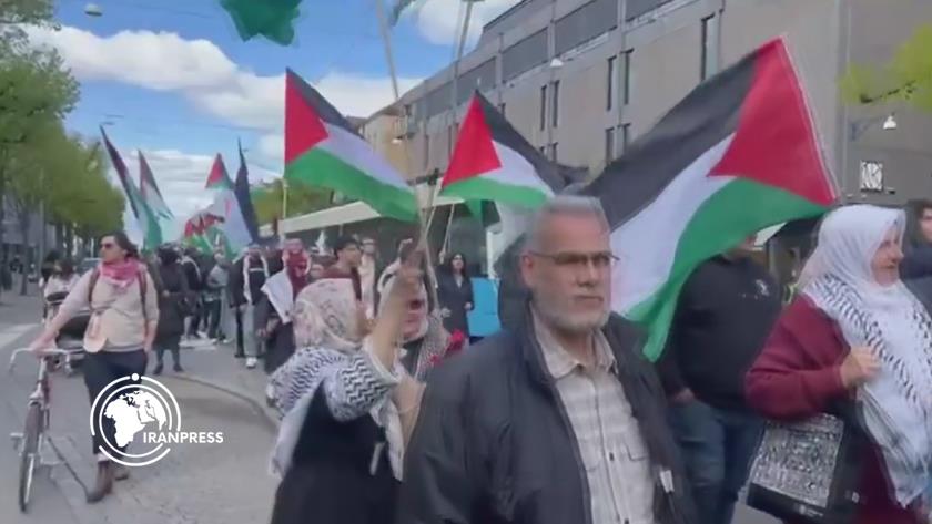Iranpress: Solidarity March for Gaza in Gothenburg, Sweden 