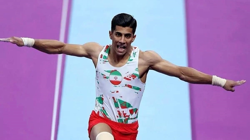 Iranpress: Mahdi Olfati Wins Gold in Vault at Asian Gymnastics Championships