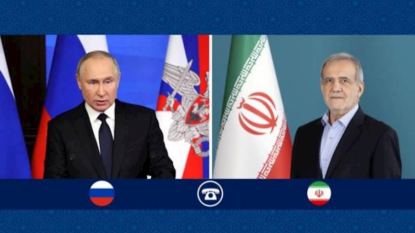 Iranpress: Putin Condemns Israeli Aggression Against Iran in a Phone Call with Pezeshkian