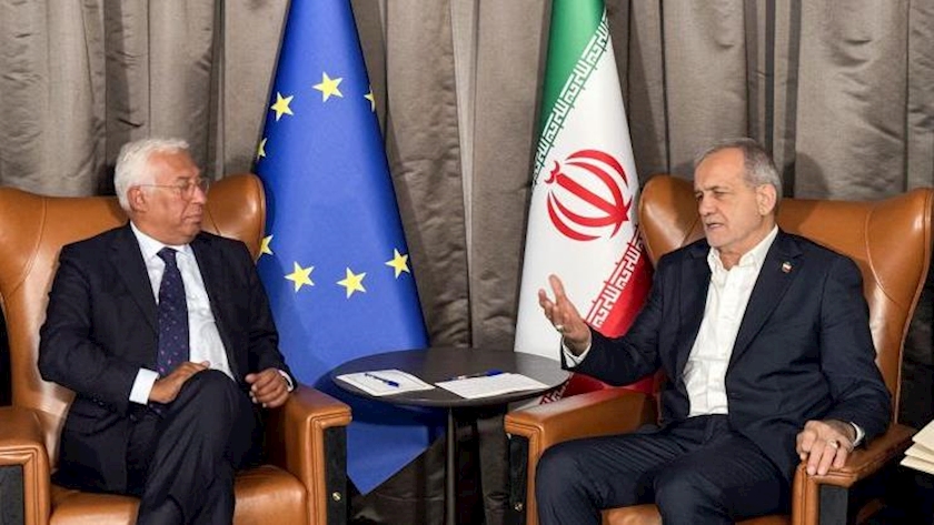 Iranpress: President Pezeshkian Meets EU Council Chief On UN General Assembly Sidelines