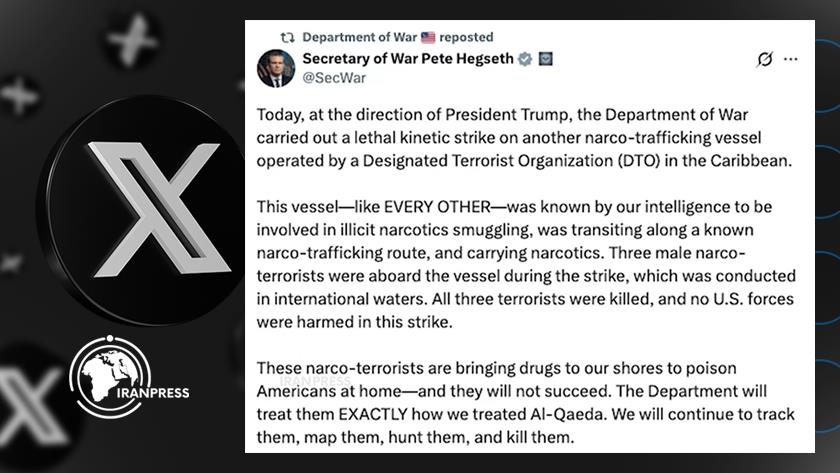 Iranpress: U.S. Kills Three in Assault on Caribbean Vessel