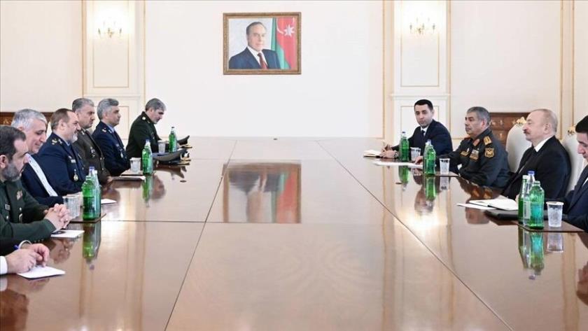 Iranpress: Iran’s Defense Minister Meets Azerbaijani President in Baku