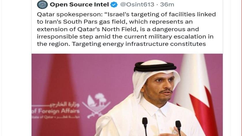 Iranpress: Qatar Condemns U.S.-Israeli Strikes on South Pars Gas Field