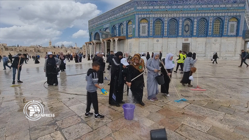 Iranpress: Campagne de nettoyage de la mosquée Al-Aqsa 