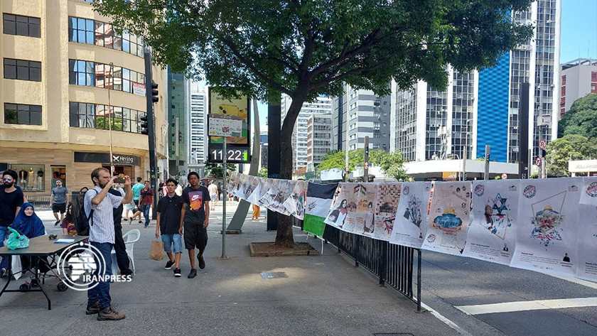 Iranpress: Exposition de rue "Oppression de la Palestine" au Brésil