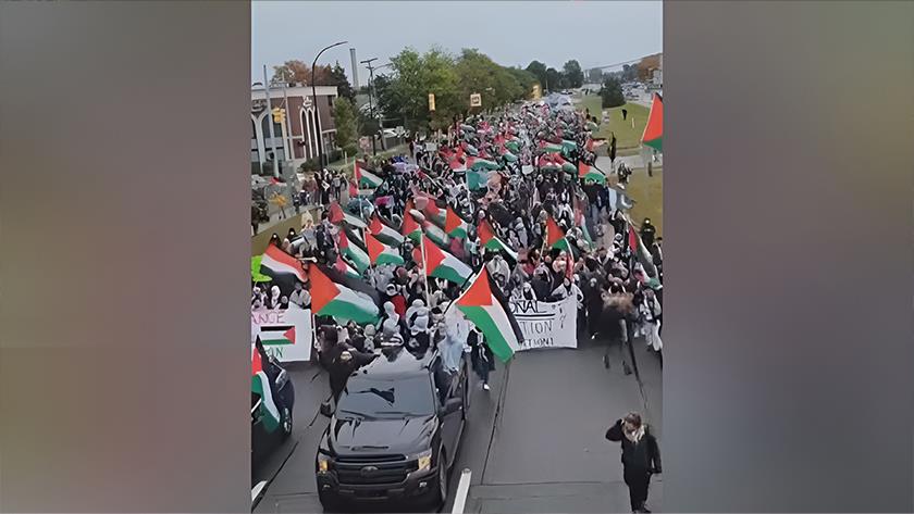 Iranpress: La grande marche du peuple du Michigan contre les crimes du régime sioniste
