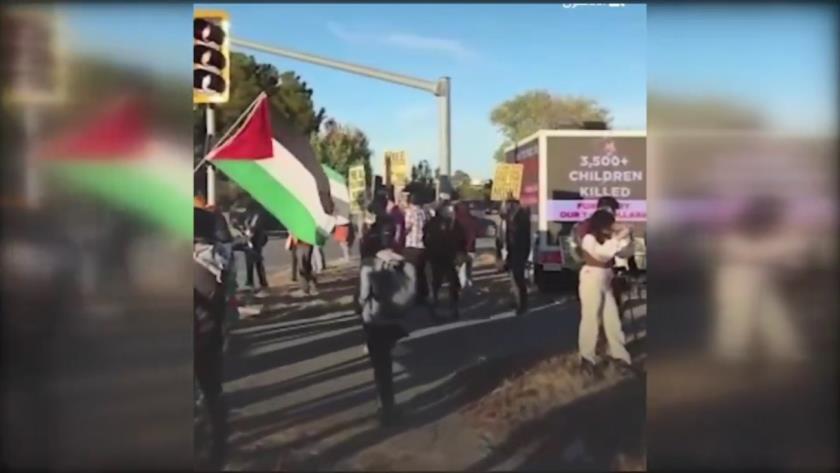Iranpress: Manifestation de partisans de la Palestine devant le bâtiment « Metta »