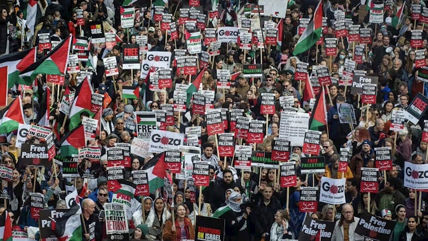 Iranpress: Manifestation massive de partisans de la Palestine au Royaume-Uni