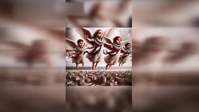 Iranpress: Les œuvres de peintres arabes en sympathie avec les enfants de la bande de Gaza