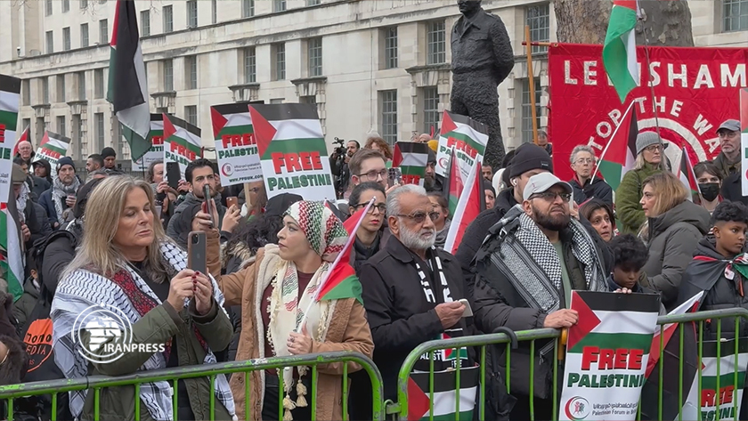 Iranpress: Déclaration de solidarité avec Gaza devant le bureau du premier ministre britannique