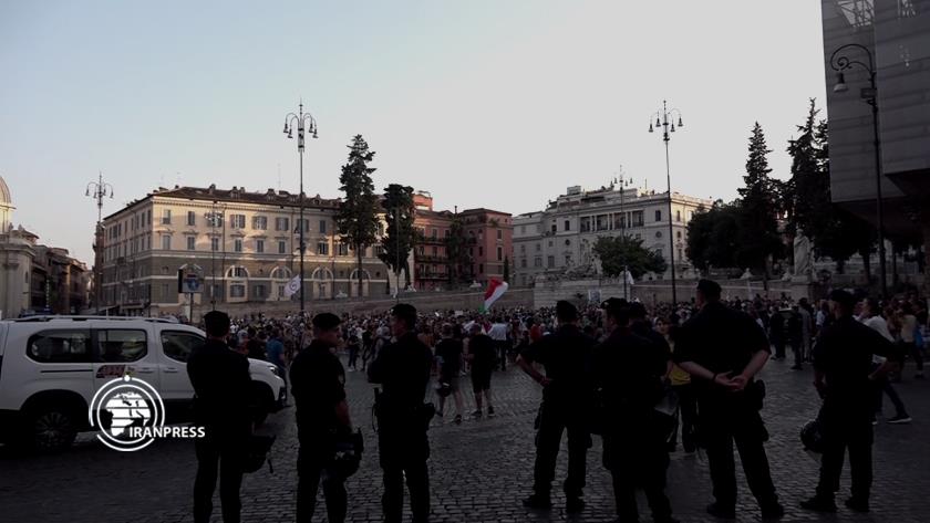 Iranpress: Rassemblement d’opposants aux mesures plus strictes contre le covid-19 en Italie